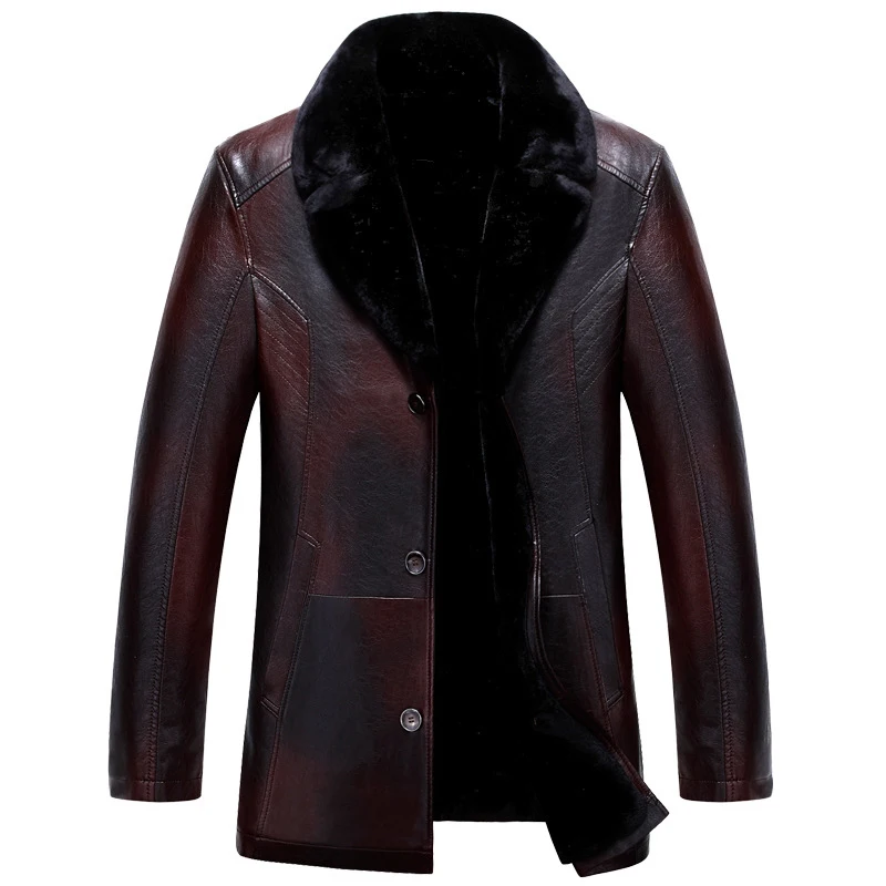Высокое качество Мужские искусственный мех кожа замша пальто размера плюс 5XL для