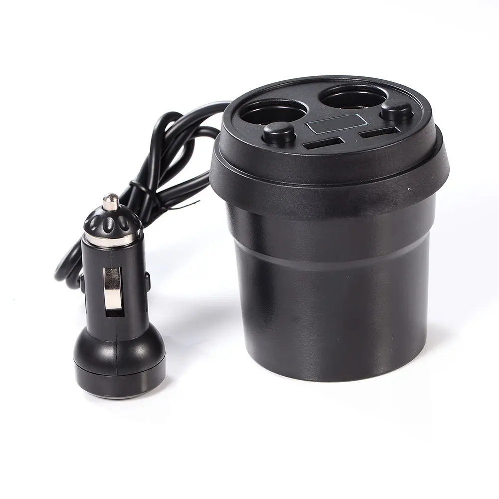 3.1A Dual Usb Car Charger Cup Charging Voltage Current Display Phone With 2 Cigarette Lighter Socket For Gps DVR Charge | Автомобили и