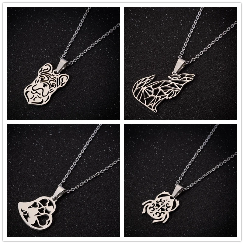 Oly2u панк оригами собака волк ожерелья в виде животных вакуумная Кофеварка кулон
