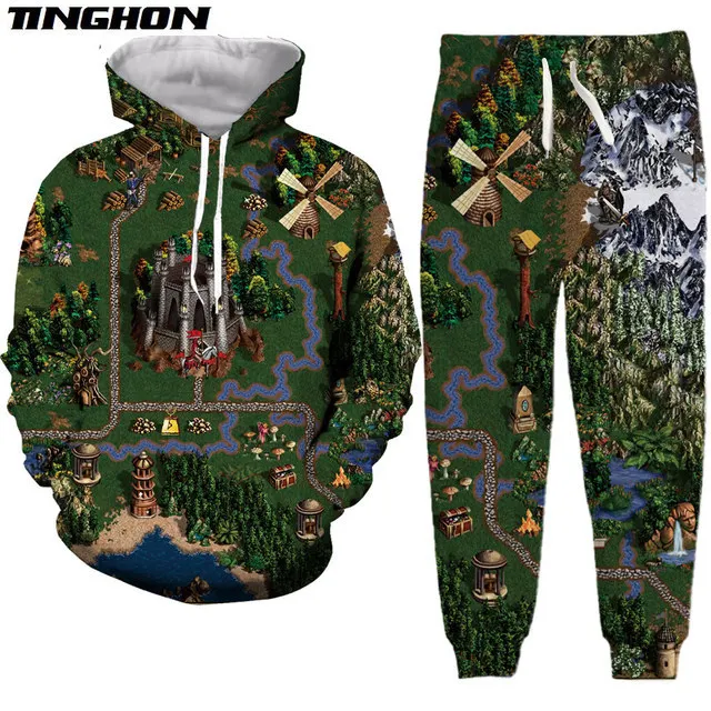 XS-7XL Heroes of May and Magic 3D спортивные костюмы с любым принтом свитшоты + джоггеры брюки