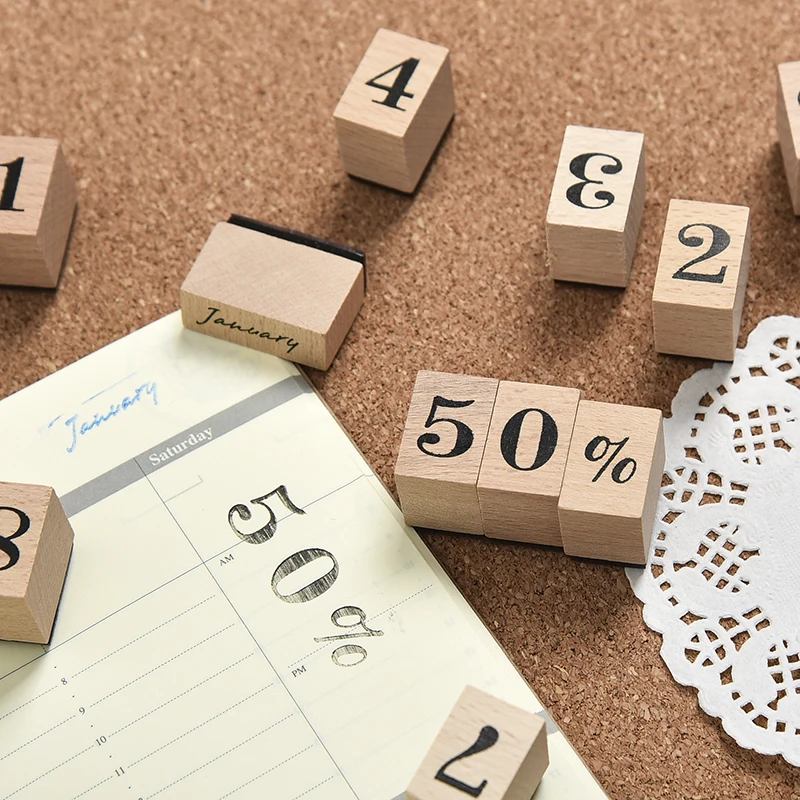 1 Набор винтажные английские недели месяц штамп DIY Деревянные и резиновые штампы