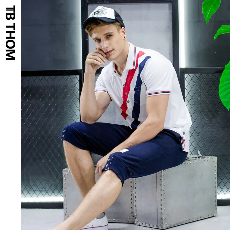 Лето 2020 мужские тбтом с коротким рукавом контрастные цвета Смарт повседневные