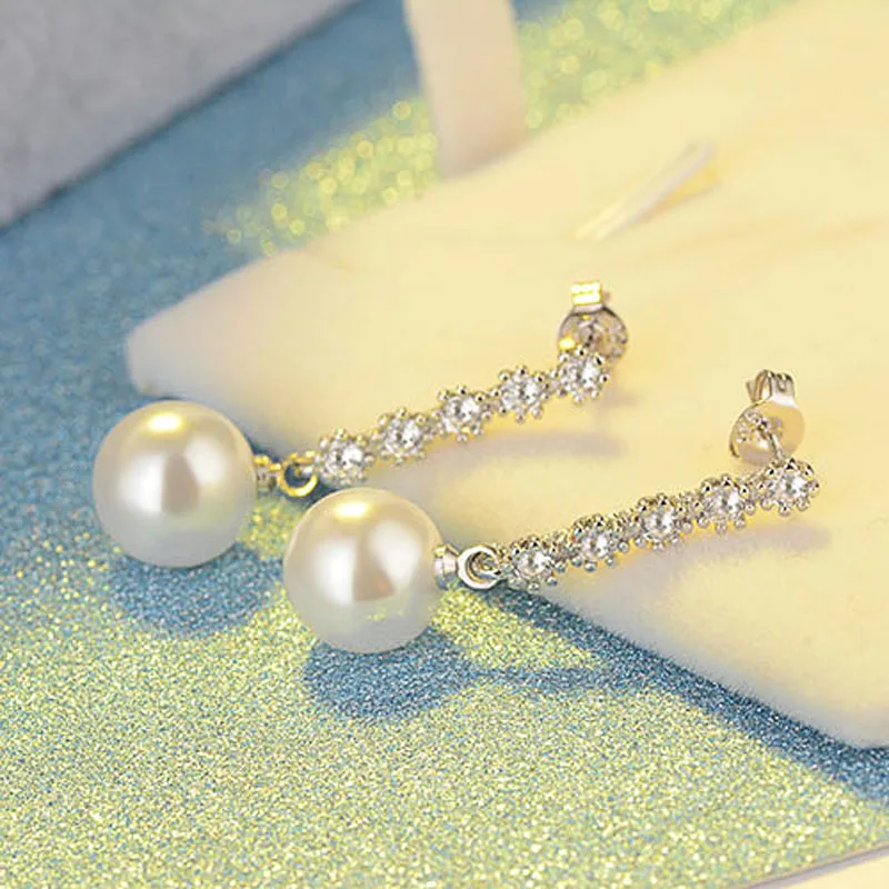 Модные женские Серьги серебряного цвета Длинные подвески снежинки циркониевые