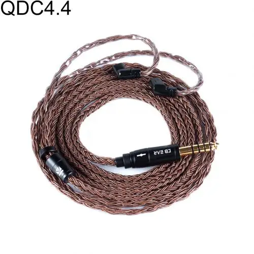 QDC 4 4 Прочный 16 Core посеребренный кабель 2,5/3,5/4,4 мм сбалансированный кабель для обновления наушников с MMCX/2Pin для плотным верхним ворсом KZ ZSN ZS10 PRO AS12 ОСО - Цвет: QDC 4 4