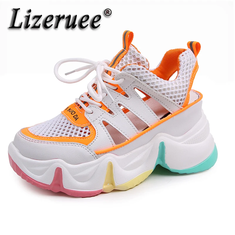 2020 летние сандалии Женские кроссовки Сетчатые повседневные на платформе Обувь