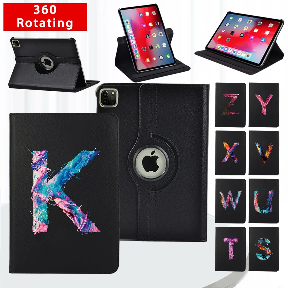 

360 Degrees Rotating Flip Tablet Case for Apple Ipad Air 1/2 9.7"/Air 3 10.5"/Air 4 10.9" Stand Cover with Wake-up Function