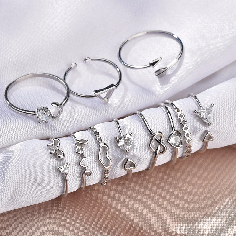 Женские винтажные геометрические кольца из нержавеющей стали регулируемые