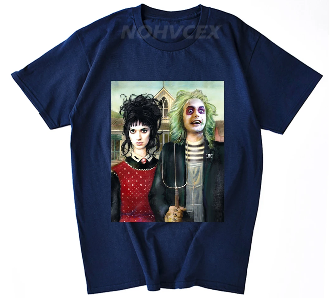 Beetlejuice NEVER TRUST THE Live классический культовый фильм 1980'S с коротким рукавом мужские футболки