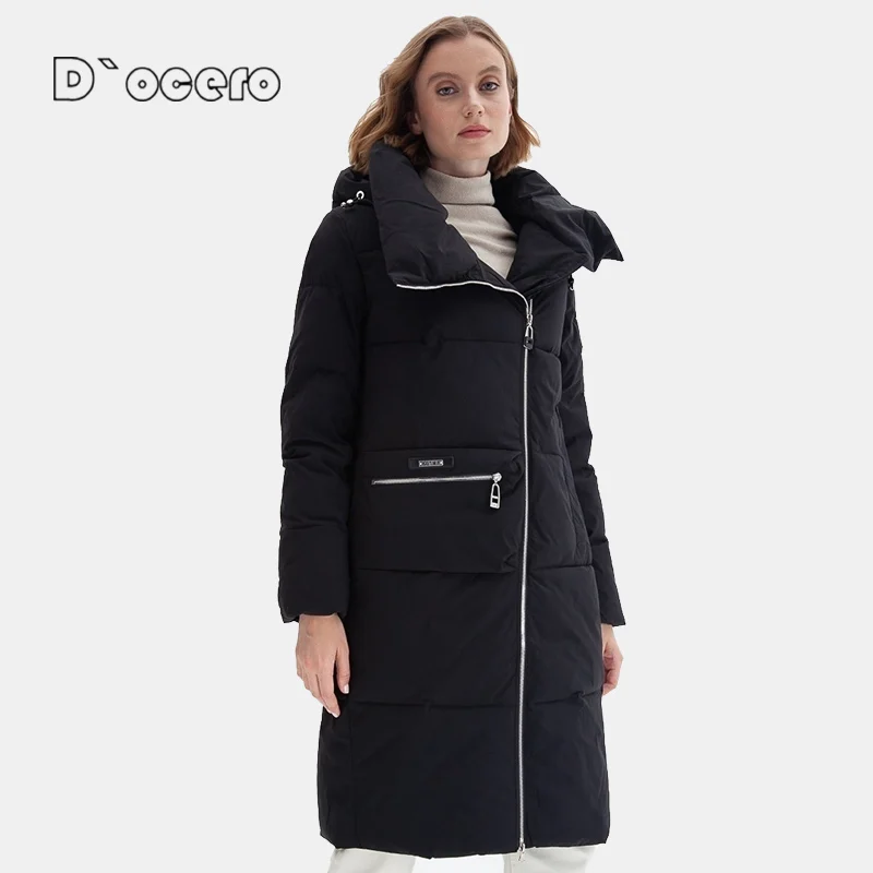 

Женское зимнее пальто ocero 2021, простая модная длинная куртка, Женская Профессиональная парка, теплое пальто большого размера, верхняя одежда ...