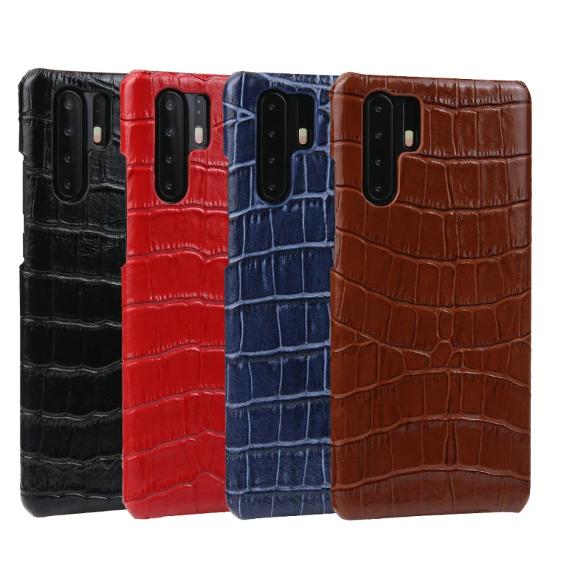 

P30 series Crocodile Skin Pattern Genuine Leather Case For Huawei P30 Pro Original Real Leather Back Cover For Huawei P30 Cases