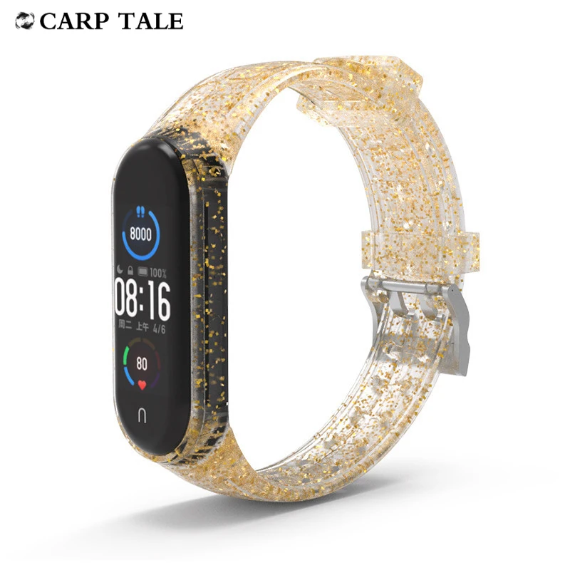 

Transparent watch strap for xiaomi mi band 5/4/3 Replacement accessories silicone strap + frame Eco-friendly omfortable