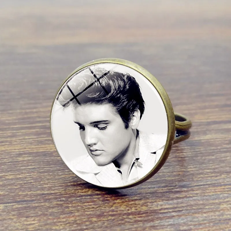 Поп Певец Elvis Presley стеклянные кабошоны винтажные кольца ручной работы ювелирные