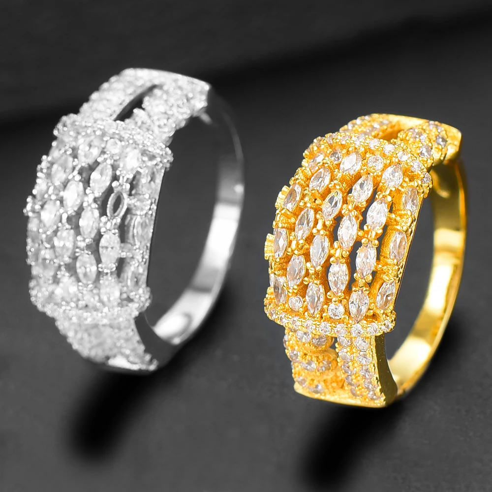 

SisCathy Luxury Spring Jewelry Sets For Women Wedding Zircon Crystal CZ Bridal Bangle Ring Sets aretes de mujer modernos 2019