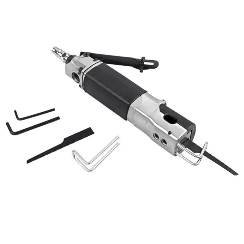 Air Reciprocating Saw, 9000rpm 1/4'' Pneumatic Reciprocating Saw with 2 Blades, 2 Wrench, 10mm Stroke, for Cutting Wood Metal