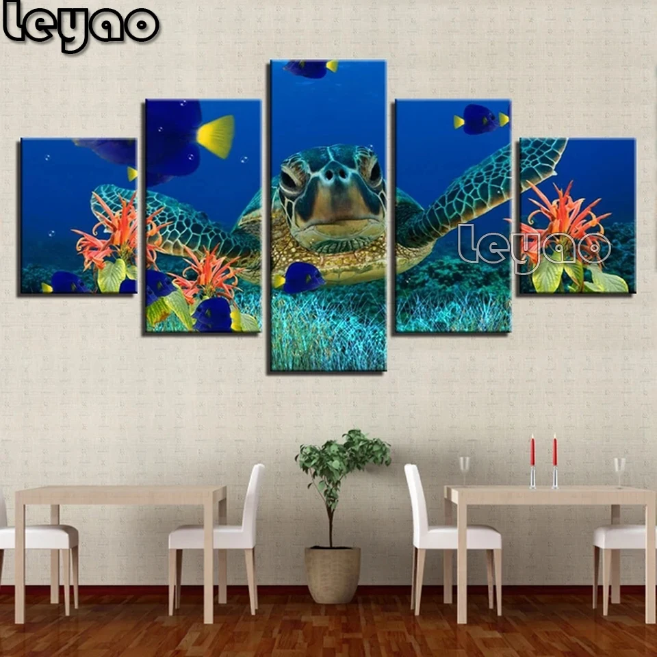Под морем 5 шт. Алмазная картина мульти панель Сделай Сам полная квадратная