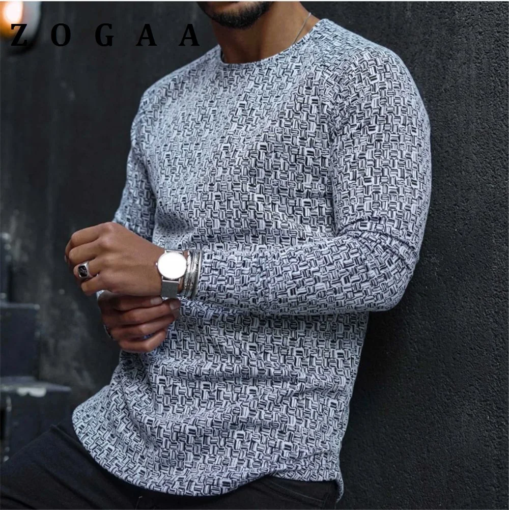 

ZOGAA 2021 Men Casual Striped Tops Shirt Autumn Long Sleeve Round Neck Sweatshirt Harajuku Pullover Fashion Hip-Hop Streetwear