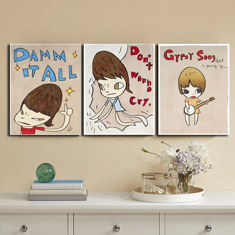 Yoshitomo Nara Poster Painting Printed Pictures Wall Art Posters and Prints Artwork Cuadros Home Decor for Living Room | Дом и сад