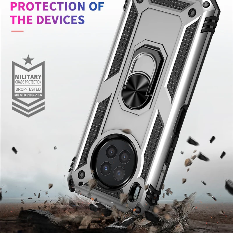 keysion shockproof armor case for honor 50 lite 20 9a 9s pcsilicone ring stand phone back cover for huawei y7a y9a nova 8i y60 free global shipping