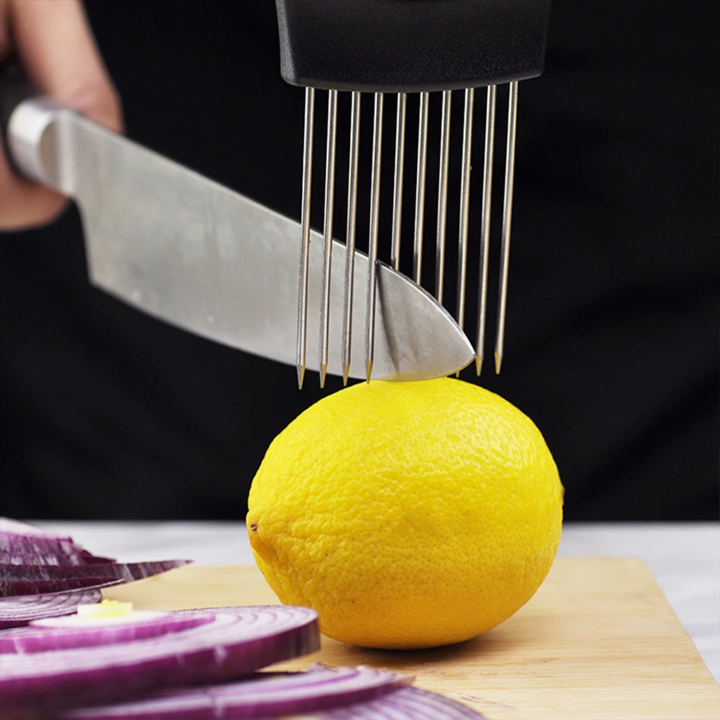 

Multifunction Onion Slicer Stainless Steel Onion Needle Portable Vegetable Slicer Safe Fork Onion Cutter Kitchen Accessory