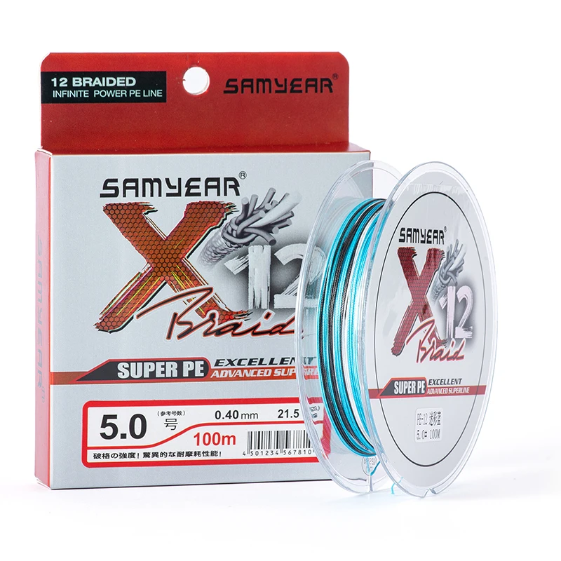 Леска рыболовная плетеная 12 нитей 500/300/100 м | Спорт и развлечения