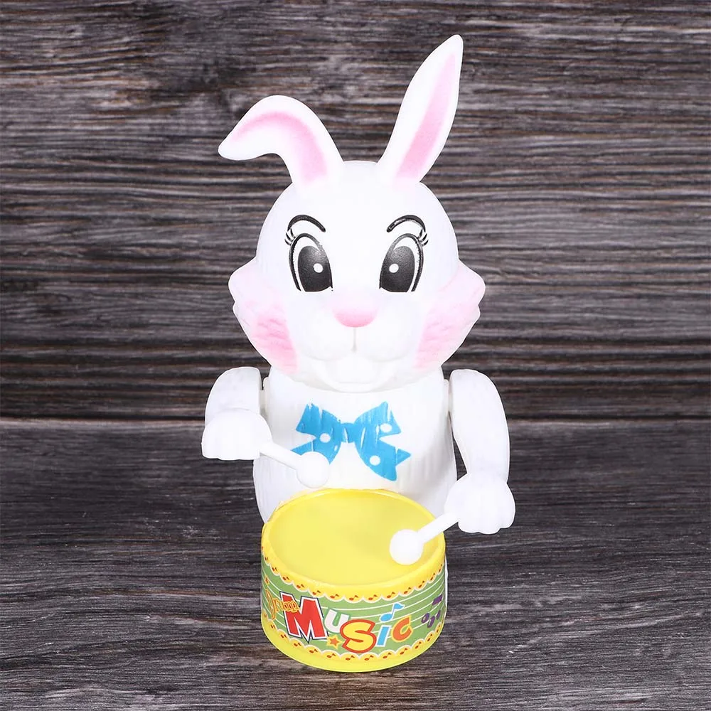 1 шт. Забавный мультяшный детский кролик игрушка для барабана заводная