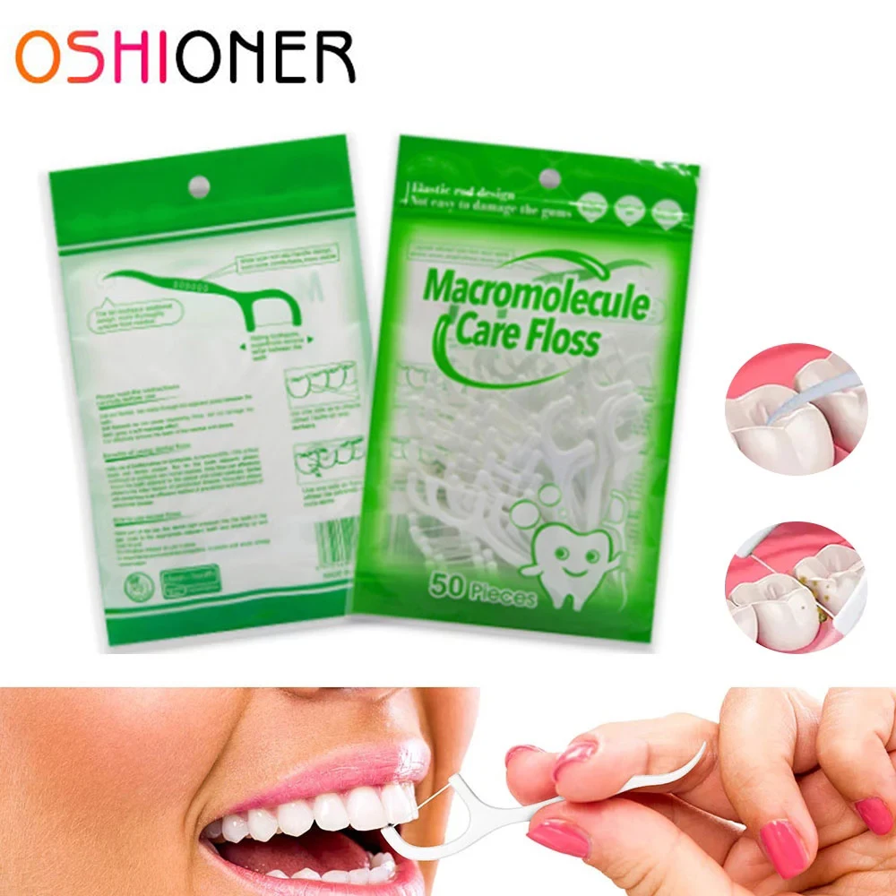 50 шт. зубная нить для гигиены полости рта воды зуб выбора s ABS чистки зубов Micro Flosser |