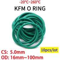 10pcs cs 5 0 mm od 16100 mm green fkm fluorine rubber o ring sealing gasket insulation oil high temperature resistance green