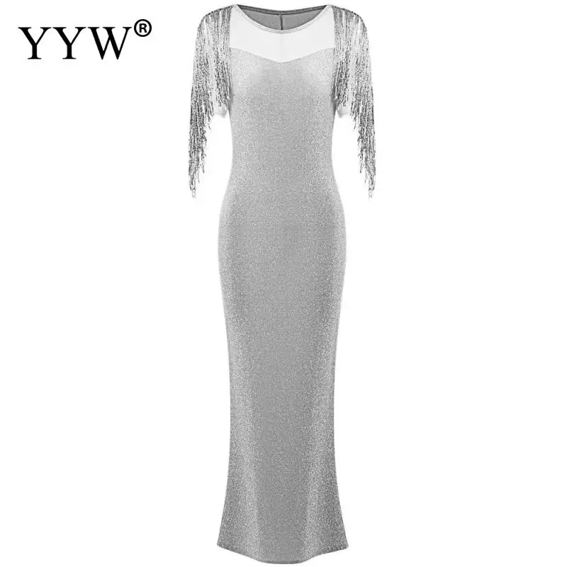 Женское блестящее платье русалки сексуальное ажурная сетка женское Макси