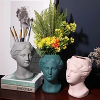home decoration vase resin sculpture statue living room decoration flower pot makeup brush holder pen holder creative crafts