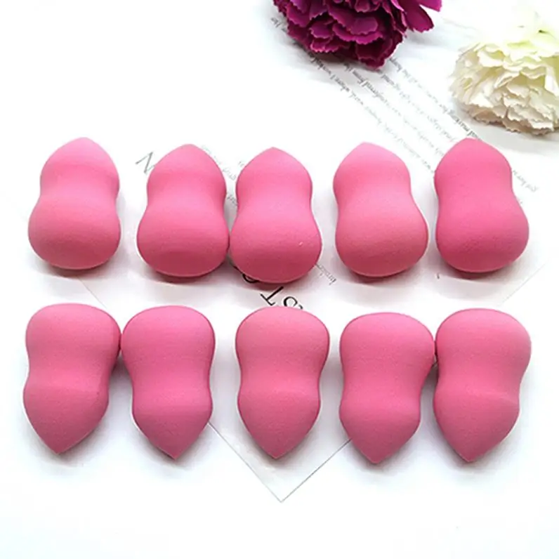 10pcs rose red HZM розовая красная основа для макияжа, спонж для макияжа, косметическая пудра, мягкая дешевая косметика, губка для макияжа, инструменты для красоты, подарки YA238 - Цвет: 10pcs rose red