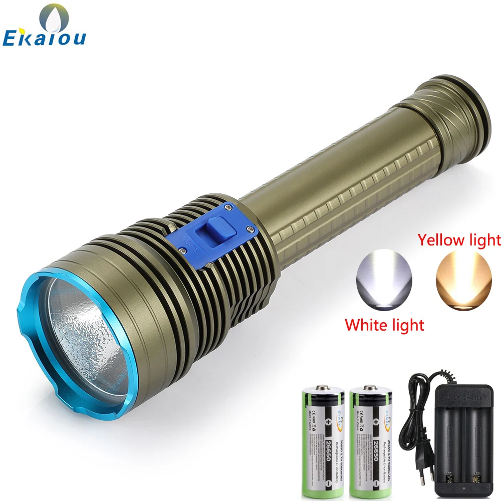 Comprar Linterna De Buceo Profesional XHP70.2 LED De Alta Potencia, Linterna De Caza Subacuática IPX8, Resistente Al Agua, Iluminación Exterior, Lámpara De Camping