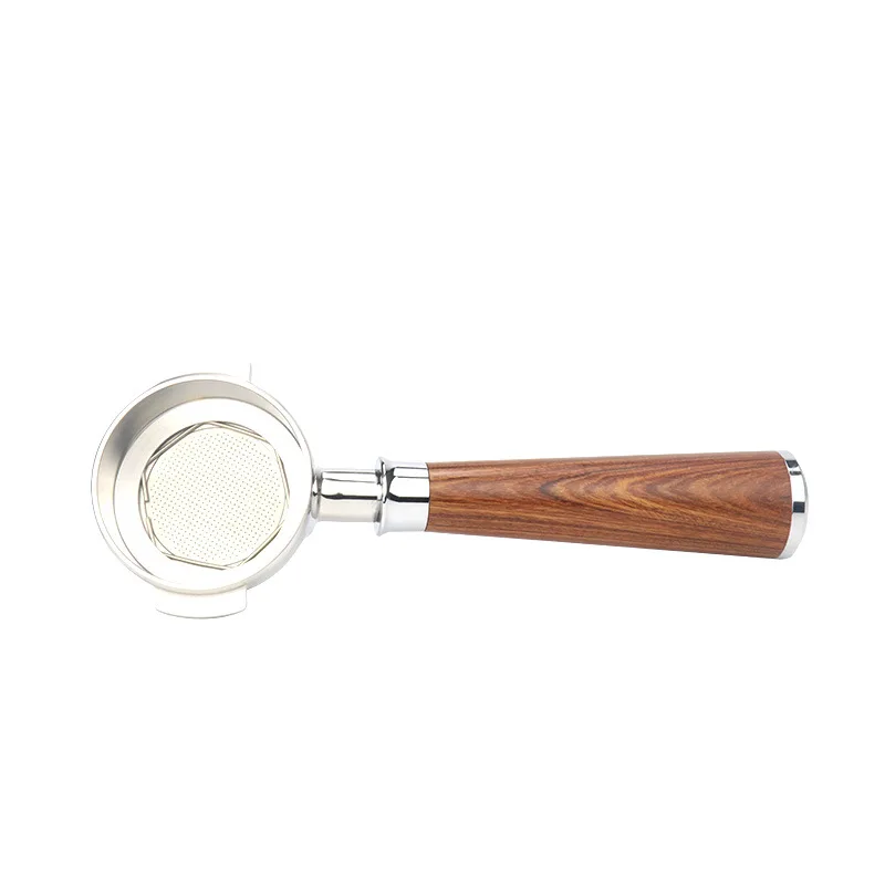 Portafiltro de t&eacute; sin fondo para Expobar/Rocket/E61, filtro de elaboraci&oacute;n de cerveza de una boquilla, accesorios de madera maciza, 58mm-3