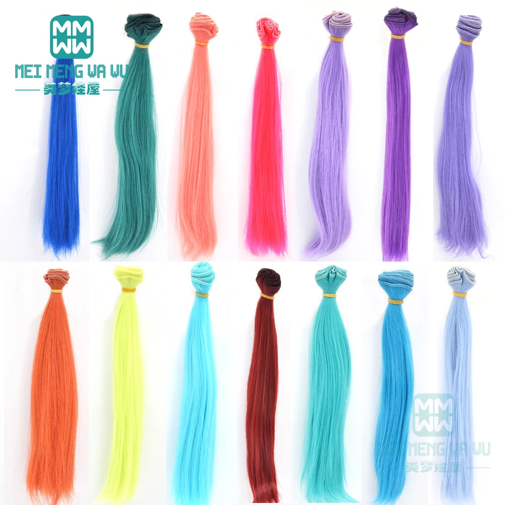 25 см цветные прямые волосы для 1/3 1/4 1/6 BJD diy куклы парики | Игрушки и хобби