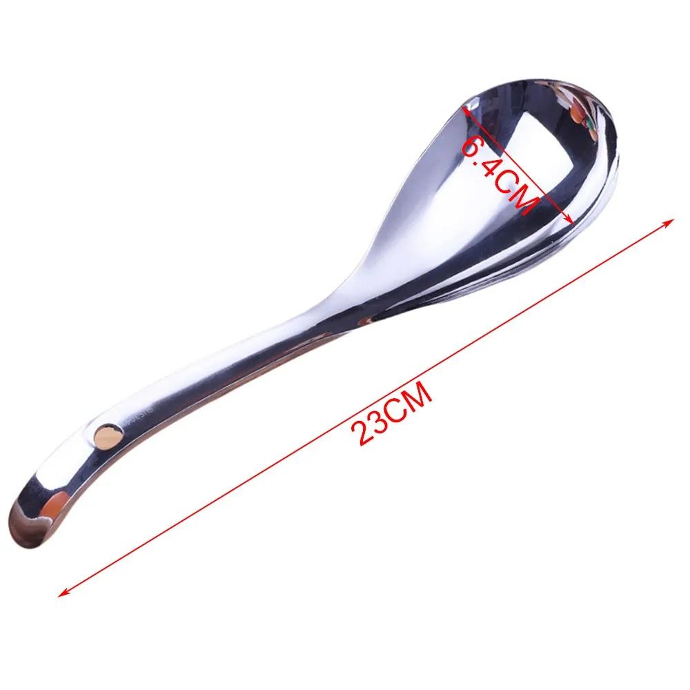 Практичная большая ложка из нержавеющей стали бытовая суповая Круглые ложки