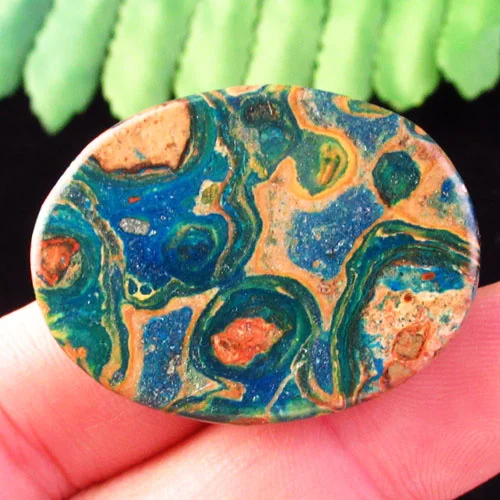 

Blue New Ghost's Eye Jasper Oval Cab Cabochon 40x30x6mm SK60075