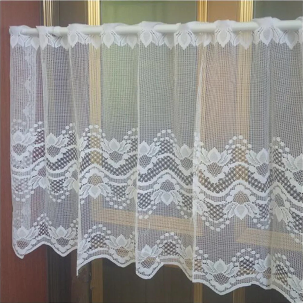Enipate Европейский белый кружевной прозрачный занавес с вышивкой Тюлевая