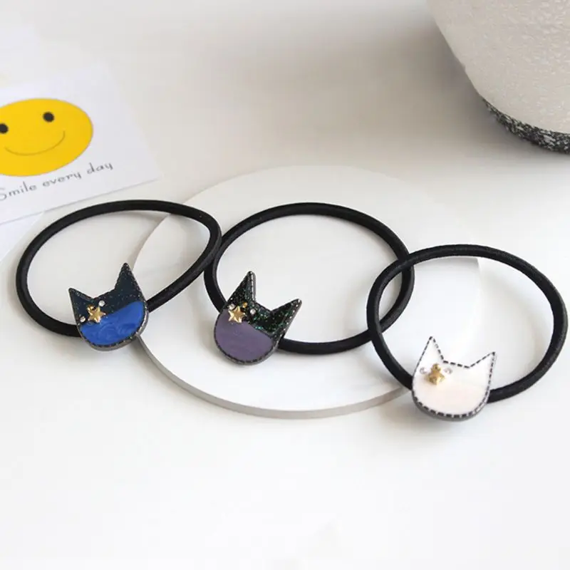 Японский милый контрастный цвет Мяу Кошка Резиновая лента для женщин девочек