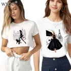 Женские топы с коротким рукавом и графическим принтом, летняя женская футболка, рубашка, женская одежда, футболка, женская футболка, Сексуальная футболка для молодых девушек Y2K VOGUE