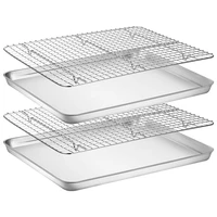 new baking sheet with rack setstainless steel cookie sheet baking pan tray with cooling rack heavy duty easy clean