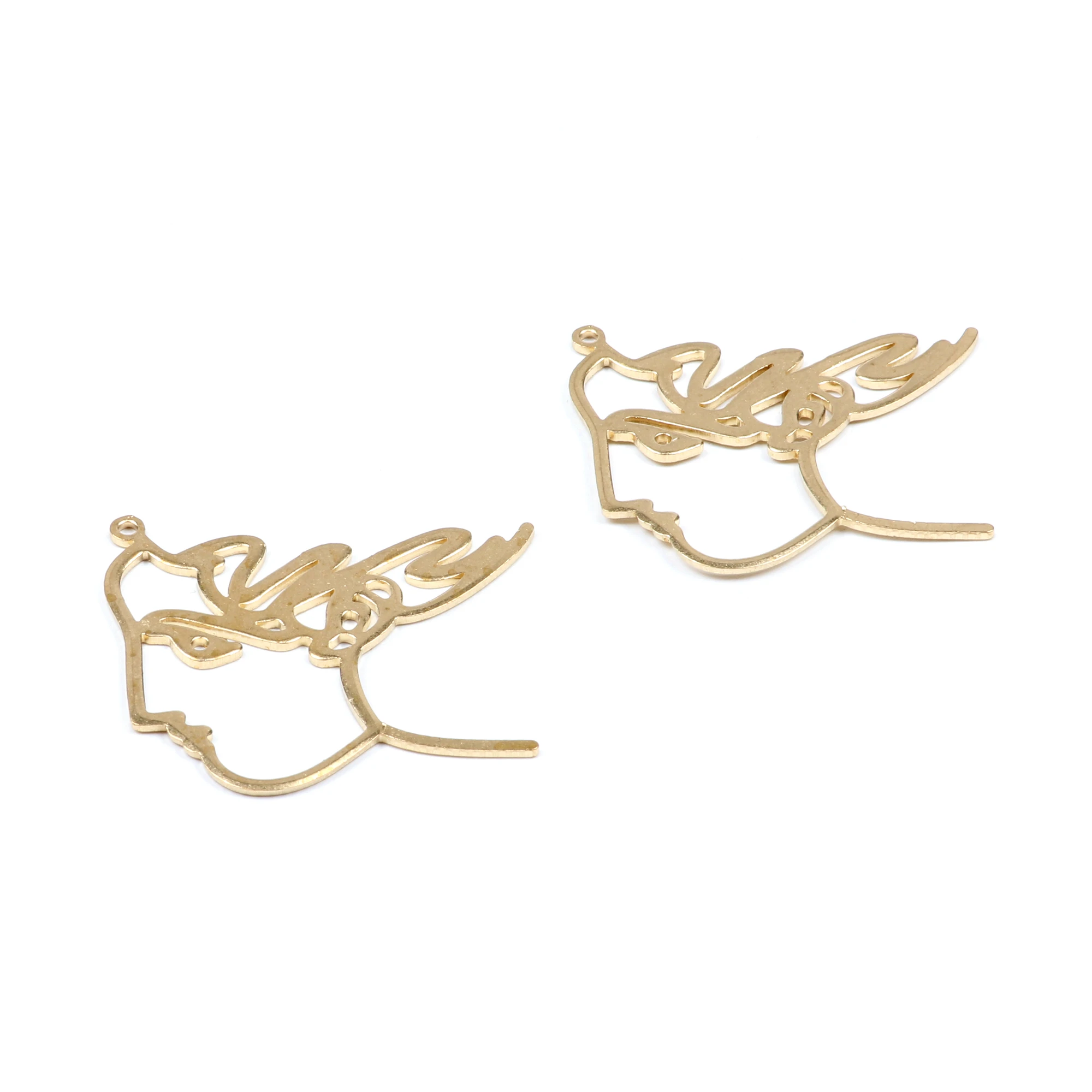 Латунные подвески для лица фурнитура сережек подвеска в форме заготовки с 1