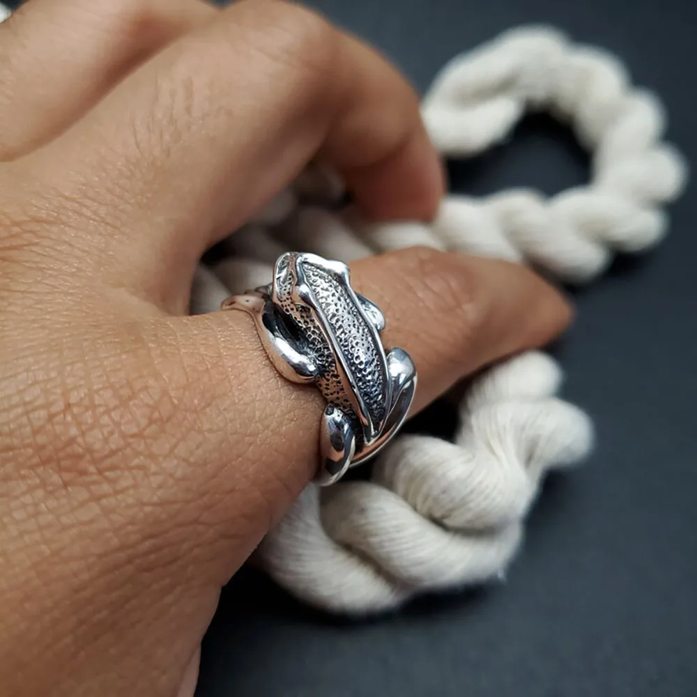 Винтажное богемное женское кольцо с лягушкой и резьбой в виде животного мужские