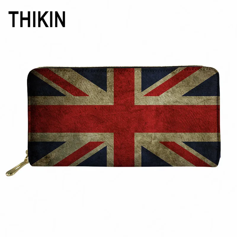 Женский клатч THIKIN Union Jack с узором Дамский кошелек для наличных женская сумочка из
