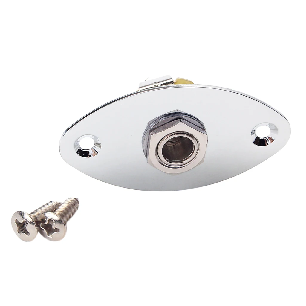 Хромовая плоская гитарная басовая Выходная пластина 1/4 ''для гитарной