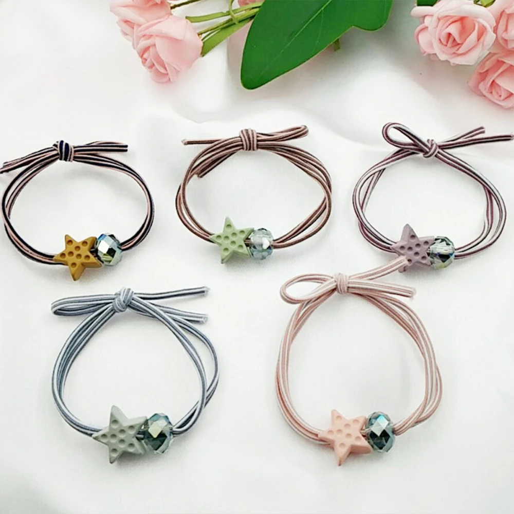 1/5 шт. резинки для волос со звездами аксессуары ручная работа резинка