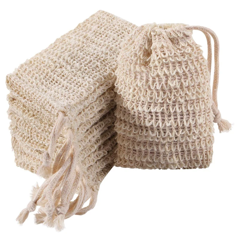 

Shower Bath Ramie Soap Bag Natural Ramie Soap Bag Exfoliating Soap Saver Pouch Holder 60Pcs