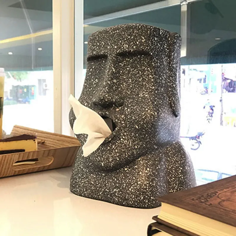 

Moai Napkin Box Innovative Easter Island Moai Design Paper Tissue Box Fun JS23