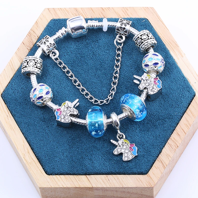 Серебряный Шарм браслет в виде животного с красивыми бусинами Marano подходит для