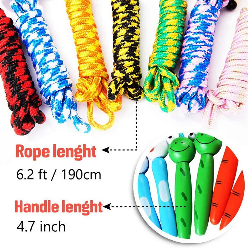 

Children's Skipping Rope-Children, Teenagers and Beginners, Skipping Rope Composed of Wooden Handle and Cotton Rope.