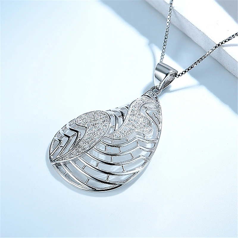 Подвеска из стерлингового серебра 925 пробы ожерелье в виде листа Женский конверт