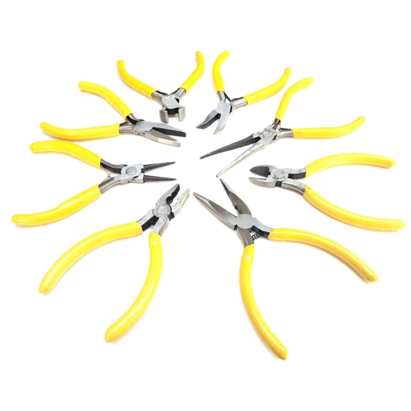 

8 Piece Pliers Set DIY Pliers Repair Tool Set Flat Jaws Round Curve Corner Nose Cutter Carbon Steel Jewelry Pliers